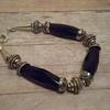 Large Black Onyx  oval shaped beads, chunky Bali silver spacers, and sterling silver clasp. 85.00